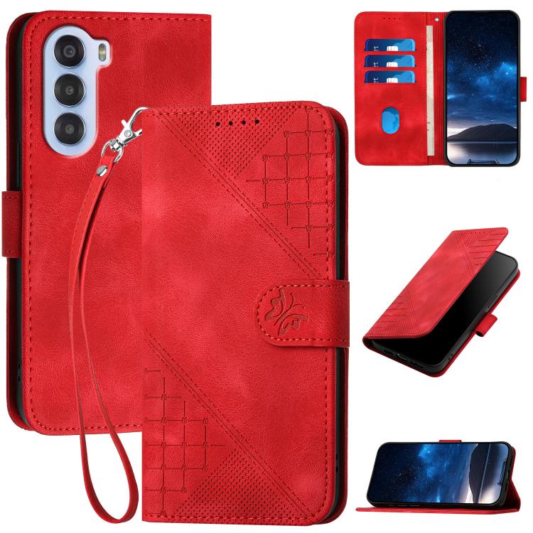 Grid Butterfly Embossed Pattern Leather Phone Case with Lanyard, For ZTE Blade A35e 4G, For ZTE Blade A35e Brazil, For ZTE Blade A35e Global, For ZTE nubia Music 2, For ZTE nubia S 5G A403ZT, For ZTE Blade V70 Design, For ZTE Blade A35 Lite            ...