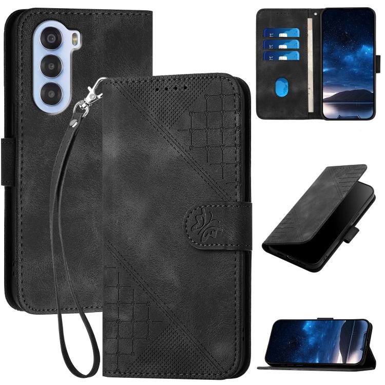 Grid Butterfly Embossed Pattern Leather Phone Case with Lanyard, For ZTE Blade A35e 4G, For ZTE Blade A35e Brazil, For ZTE Blade A35e Global, For ZTE nubia Music 2, For ZTE nubia S 5G A403ZT, For ZTE Blade V70 Design, For ZTE Blade A35 Lite            ...