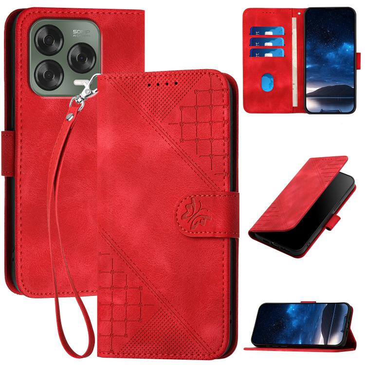 Grid Butterfly Embossed Pattern Leather Phone Case with Lanyard, For ZTE Blade A35e 4G, For ZTE Blade A35e Brazil, For ZTE Blade A35e Global, For ZTE nubia Music 2, For ZTE nubia S 5G A403ZT, For ZTE Blade V70 Design, For ZTE Blade A35 Lite            ...