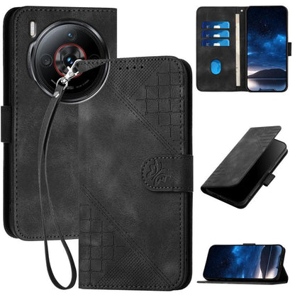 Grid Butterfly Embossed Pattern Leather Phone Case with Lanyard, For ZTE Blade A35e 4G, For ZTE Blade A35e Brazil, For ZTE Blade A35e Global, For ZTE nubia Music 2, For ZTE nubia S 5G A403ZT, For ZTE Blade V70 Design, For ZTE Blade A35 Lite            ...