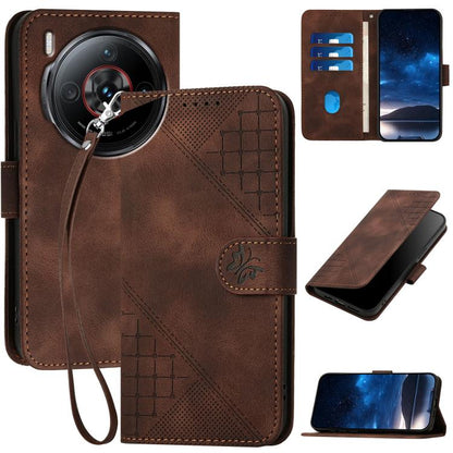 Grid Butterfly Embossed Pattern Leather Phone Case with Lanyard, For ZTE Blade A35e 4G, For ZTE Blade A35e Brazil, For ZTE Blade A35e Global, For ZTE nubia Music 2, For ZTE nubia S 5G A403ZT, For ZTE Blade V70 Design, For ZTE Blade A35 Lite            ...