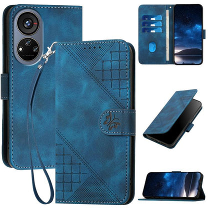 Grid Butterfly Embossed Pattern Leather Phone Case with Lanyard, For ZTE nubia Air Pro 5G, For ZTE nubia Neo 5 Pro 5G, For ZTE nubia Neo 5 5G, For ZTE nubia Neo 5 GT 5G, For ZTE Blade V80 Vita, For ZTE nubia V80 Max, For ZTE Blade A56 Pro              ...