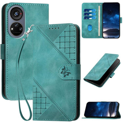 Grid Butterfly Embossed Pattern Leather Phone Case with Lanyard, For ZTE nubia Air Pro 5G, For ZTE nubia Neo 5 Pro 5G, For ZTE nubia Neo 5 5G, For ZTE nubia Neo 5 GT 5G, For ZTE Blade V80 Vita, For ZTE nubia V80 Max, For ZTE Blade A56 Pro              ...