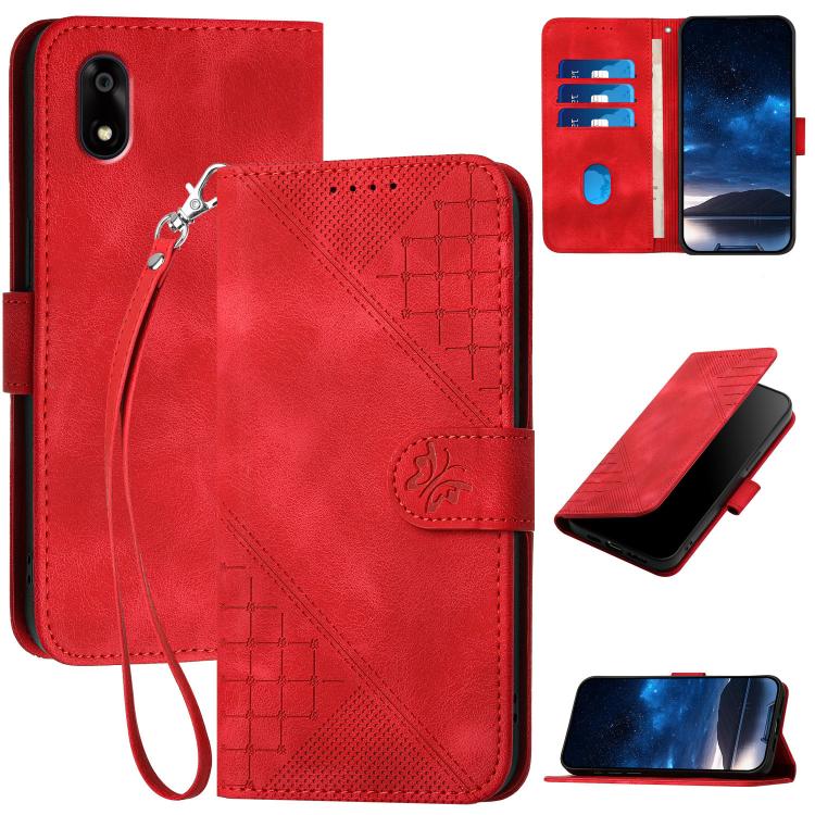 Grid Butterfly Embossed Pattern Leather Phone Case with Lanyard, For ZTE nubia Air Pro 5G, For ZTE nubia Neo 5 Pro 5G, For ZTE nubia Neo 5 5G, For ZTE nubia Neo 5 GT 5G, For ZTE Blade V80 Vita, For ZTE nubia V80 Max, For ZTE Blade A56 Pro              ...