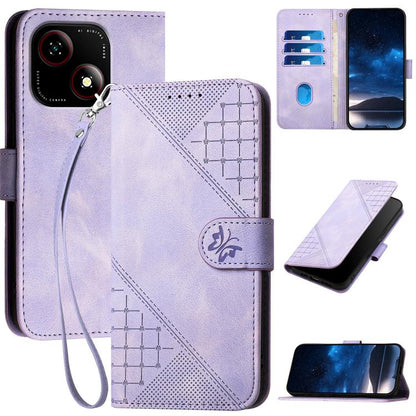 Grid Butterfly Embossed Pattern Leather Phone Case with Lanyard, For ZTE Blade A35e 4G, For ZTE Blade A35e Brazil, For ZTE Blade A35e Global, For ZTE nubia Music 2, For ZTE nubia S 5G A403ZT, For ZTE Blade V70 Design, For ZTE Blade A35 Lite            ...