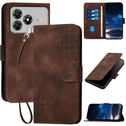 Grid Butterfly Embossed Pattern Leather Phone Case with Lanyard, For ZTE nubia Air Pro 5G, For ZTE nubia Neo 5 Pro 5G, For ZTE nubia Neo 5 5G, For ZTE nubia Neo 5 GT 5G, For ZTE Blade V80 Vita, For ZTE nubia V80 Max, For ZTE Blade A56 Pro              ...