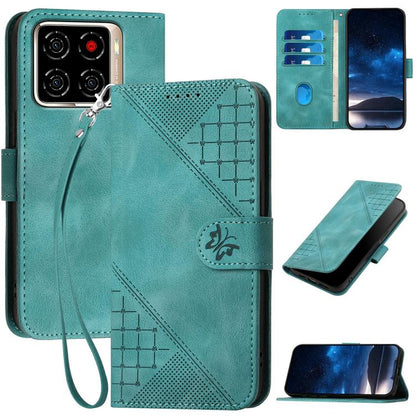 Grid Butterfly Embossed Pattern Leather Phone Case with Lanyard, For ZTE nubia Air Pro 5G, For ZTE nubia Neo 5 Pro 5G, For ZTE nubia Neo 5 5G, For ZTE nubia Neo 5 GT 5G, For ZTE Blade V80 Vita, For ZTE nubia V80 Max, For ZTE Blade A56 Pro              ...