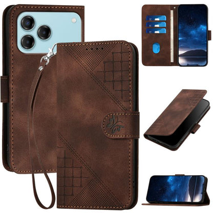 Grid Butterfly Embossed Pattern Leather Phone Case with Lanyard, For ZTE nubia Air Pro 5G, For ZTE nubia Neo 5 Pro 5G, For ZTE nubia Neo 5 5G, For ZTE nubia Neo 5 GT 5G, For ZTE Blade V80 Vita, For ZTE nubia V80 Max, For ZTE Blade A56 Pro              ...