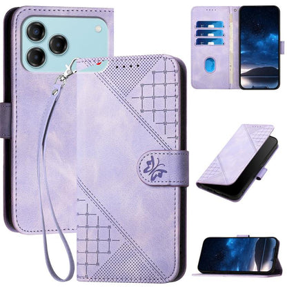 Grid Butterfly Embossed Pattern Leather Phone Case with Lanyard, For ZTE nubia Air Pro 5G, For ZTE nubia Neo 5 Pro 5G, For ZTE nubia Neo 5 5G, For ZTE nubia Neo 5 GT 5G, For ZTE Blade V80 Vita, For ZTE nubia V80 Max, For ZTE Blade A56 Pro              ...