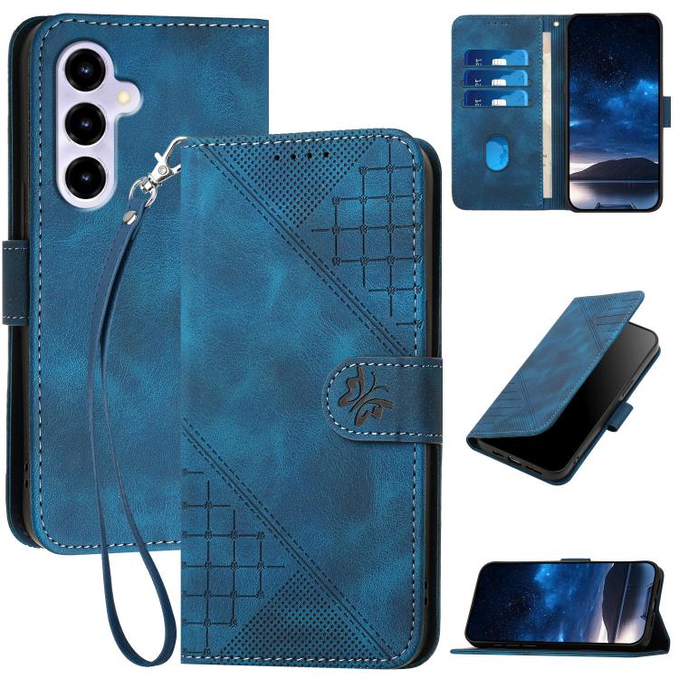 Grid Butterfly Embossed Pattern Leather Phone Case with Lanyard, For ZTE nubia Air Pro 5G, For ZTE nubia Neo 5 Pro 5G, For ZTE nubia Neo 5 5G, For ZTE nubia Neo 5 GT 5G, For ZTE Blade V80 Vita, For ZTE nubia V80 Max, For ZTE Blade A56 Pro              ...