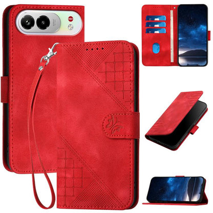 Grid Butterfly Embossed Pattern Leather Phone Case with Lanyard, For ZTE nubia Air Pro 5G, For ZTE nubia Neo 5 Pro 5G, For ZTE nubia Neo 5 5G, For ZTE nubia Neo 5 GT 5G, For ZTE Blade V80 Vita, For ZTE nubia V80 Max, For ZTE Blade A56 Pro              ...