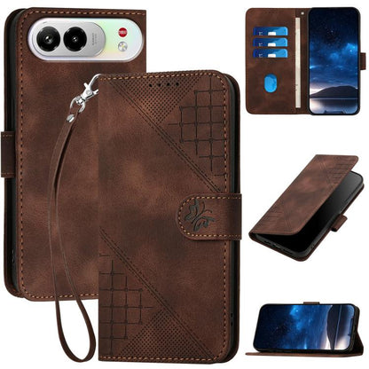 Grid Butterfly Embossed Pattern Leather Phone Case with Lanyard, For ZTE nubia Air Pro 5G, For ZTE nubia Neo 5 Pro 5G, For ZTE nubia Neo 5 5G, For ZTE nubia Neo 5 GT 5G, For ZTE Blade V80 Vita, For ZTE nubia V80 Max, For ZTE Blade A56 Pro              ...