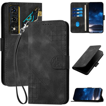 Grid Butterfly Embossed Pattern Leather Phone Case with Lanyard, For ZTE nubia Air Pro 5G, For ZTE nubia Neo 5 Pro 5G, For ZTE nubia Neo 5 5G, For ZTE nubia Neo 5 GT 5G, For ZTE Blade V80 Vita, For ZTE nubia V80 Max, For ZTE Blade A56 Pro              ...