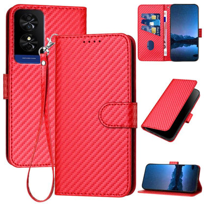 YX0070 Carbon Fiber Buckle Leather Phone Case with Lanyard, For TCL K70 5G, For TCL K70 SE T453D, For TCL K70 Power 4G, For TCL NxtPaper 70 Pro 5G, For TCL 60 SE NxtPaper 5G, For TCL 60 SE / TCL 605, For TCL 60R 5G, For TCL 503                         ...