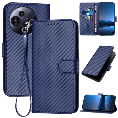 YX0070 Carbon Fiber Buckle Leather Phone Case with Lanyard, For TCL K70 5G, For TCL K70 SE T453D, For TCL K70 Power 4G, For TCL NxtPaper 70 Pro 5G, For TCL 60 SE NxtPaper 5G, For TCL 60 SE / TCL 605, For TCL 60R 5G, For TCL 503                         ...