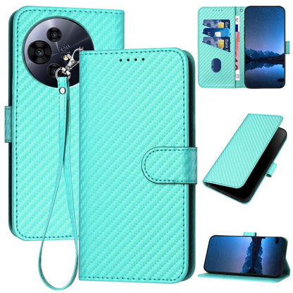 YX0070 Carbon Fiber Buckle Leather Phone Case with Lanyard, For TCL K70 5G, For TCL K70 SE T453D, For TCL K70 Power 4G, For TCL NxtPaper 70 Pro 5G, For TCL 60 SE NxtPaper 5G, For TCL 60 SE / TCL 605, For TCL 60R 5G, For TCL 503                         ...
