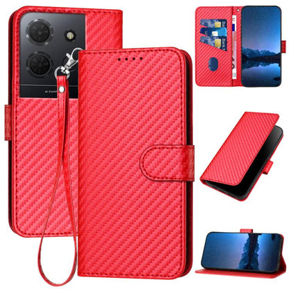 YX0070 Carbon Fiber Buckle Leather Phone Case with Lanyard, For TCL K70 5G, For TCL K70 SE T453D, For TCL K70 Power 4G, For TCL NxtPaper 70 Pro 5G, For TCL 60 SE NxtPaper 5G, For TCL 60 SE / TCL 605, For TCL 60R 5G, For TCL 503                         ...
