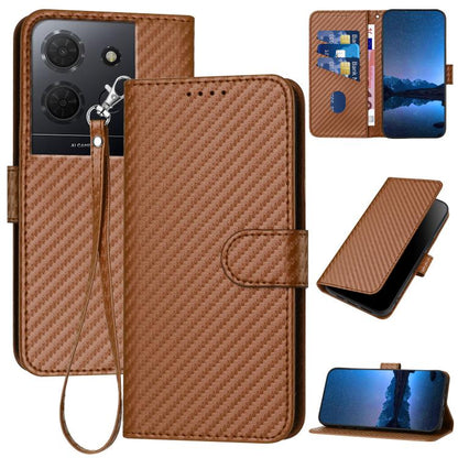 YX0070 Carbon Fiber Buckle Leather Phone Case with Lanyard, For TCL K70 5G, For TCL K70 SE T453D, For TCL K70 Power 4G, For TCL NxtPaper 70 Pro 5G, For TCL 60 SE NxtPaper 5G, For TCL 60 SE / TCL 605, For TCL 60R 5G, For TCL 503                         ...