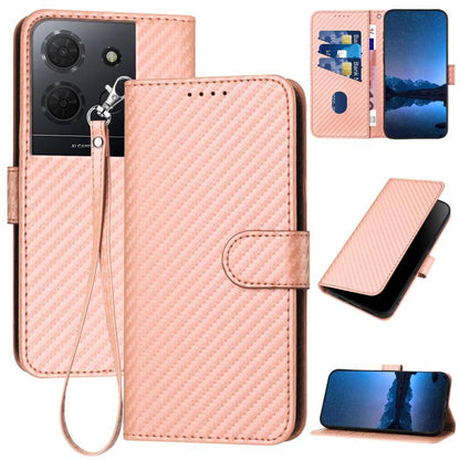 YX0070 Carbon Fiber Buckle Leather Phone Case with Lanyard, For TCL K70 5G, For TCL K70 SE T453D, For TCL K70 Power 4G, For TCL NxtPaper 70 Pro 5G, For TCL 60 SE NxtPaper 5G, For TCL 60 SE / TCL 605, For TCL 60R 5G, For TCL 503                         ...