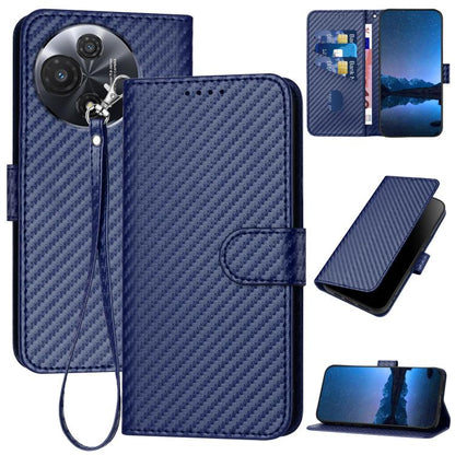 YX0070 Carbon Fiber Buckle Leather Phone Case with Lanyard, For TCL K70 5G, For TCL K70 SE T453D, For TCL K70 Power 4G, For TCL NxtPaper 70 Pro 5G, For TCL 60 SE NxtPaper 5G, For TCL 60 SE / TCL 605, For TCL 60R 5G, For TCL 503                         ...