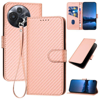 YX0070 Carbon Fiber Buckle Leather Phone Case with Lanyard, For TCL K70 5G, For TCL K70 SE T453D, For TCL K70 Power 4G, For TCL NxtPaper 70 Pro 5G, For TCL 60 SE NxtPaper 5G, For TCL 60 SE / TCL 605, For TCL 60R 5G, For TCL 503                         ...
