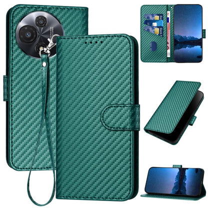 YX0070 Carbon Fiber Buckle Leather Phone Case with Lanyard, For TCL K70 5G, For TCL K70 SE T453D, For TCL K70 Power 4G, For TCL NxtPaper 70 Pro 5G, For TCL 60 SE NxtPaper 5G, For TCL 60 SE / TCL 605, For TCL 60R 5G, For TCL 503                         ...