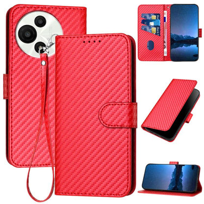 YX0070 Carbon Fiber Buckle Leather Phone Case with Lanyard, For TCL K70 5G, For TCL K70 SE T453D, For TCL K70 Power 4G, For TCL NxtPaper 70 Pro 5G, For TCL 60 SE NxtPaper 5G, For TCL 60 SE / TCL 605, For TCL 60R 5G, For TCL 503                         ...