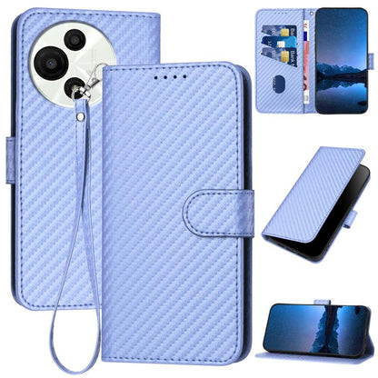 YX0070 Carbon Fiber Buckle Leather Phone Case with Lanyard, For TCL K70 5G, For TCL K70 SE T453D, For TCL K70 Power 4G, For TCL NxtPaper 70 Pro 5G, For TCL 60 SE NxtPaper 5G, For TCL 60 SE / TCL 605, For TCL 60R 5G, For TCL 503                         ...