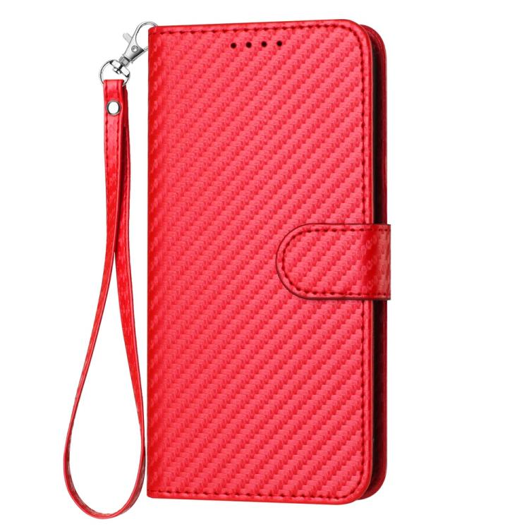 YX0070 Carbon Fiber Buckle Leather Phone Case with Lanyard, For TCL K70 5G, For TCL K70 SE T453D, For TCL K70 Power 4G, For TCL NxtPaper 70 Pro 5G, For TCL 60 SE NxtPaper 5G, For TCL 60 SE / TCL 605, For TCL 60R 5G, For TCL 503                         ...