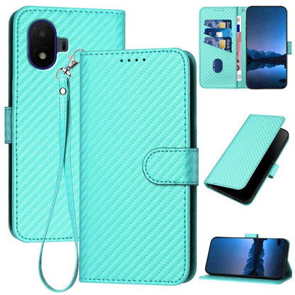 YX0070 Carbon Fiber Buckle Leather Phone Case with Lanyard, For TCL K70 5G, For TCL K70 SE T453D, For TCL K70 Power 4G, For TCL NxtPaper 70 Pro 5G, For TCL 60 SE NxtPaper 5G, For TCL 60 SE / TCL 605, For TCL 60R 5G, For TCL 503                         ...