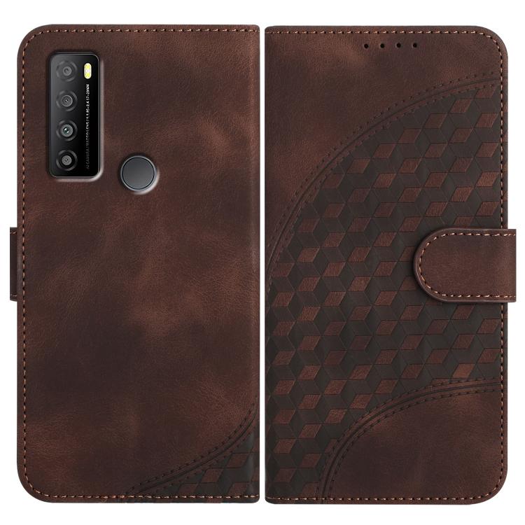 Elephant Head Embossed Phone Leather Case with Lanyard, For TCL 40 R 5G, For TCL 30 XL, For TCL 305 / 306 / 30E / 30 SE, For TCL Stylus 5G, For TCL 30T, For TCL 30 5G / 30+, For TCL 30 XE 5G, For TCL 20 R 5G