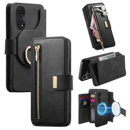 Ring Zipper Wallet RFID Blocking MagSafe Leather Phone Case, For OPPO A6 Global / A6s / A6c / A6t Pro, For OPPO K15 Pro+, For OPPO K15 Pro 5G, For OPPO K12s / K13x / K13, For OPPO Reno13 F, For OPPO Find X8, For OPPO A3 Pro Global / A80 5G             ...