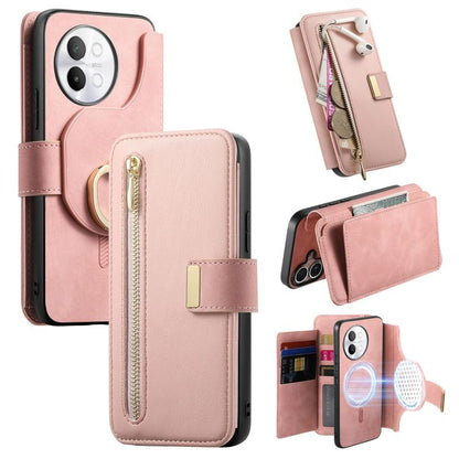 Ring Zipper Wallet RFID Blocking MagSafe Leather Phone Case, For vivo Y60 5G / Y05 4G / Y21 5G / Y11d 5G, For vivo V70 FE 5G, For vivo S50 / V70 / V70 Elite 5G, For vivo Y500i 5G, For vivo V60 Lite 4G / 5G, For vivo V60 5G, For vivo S18e 5G