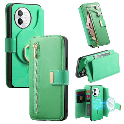 Ring Zipper Wallet RFID Blocking MagSafe Leather Phone Case, For vivo Y60 5G / Y05 4G / Y21 5G / Y11d 5G, For vivo V70 FE 5G, For vivo S50 / V70 / V70 Elite 5G, For vivo Y500i 5G, For vivo V60 Lite 4G / 5G, For vivo V60 5G, For vivo S18e 5G