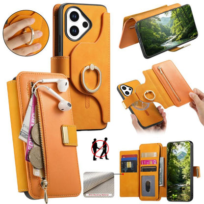Ring Zipper Wallet RFID Blocking MagSafe Leather Phone Case, For vivo Y60 5G / Y05 4G / Y21 5G / Y11d 5G, For vivo V70 FE 5G, For vivo S50 / V70 / V70 Elite 5G, For vivo Y500i 5G, For vivo V60 Lite 4G / 5G, For vivo V60 5G, For vivo S18e 5G