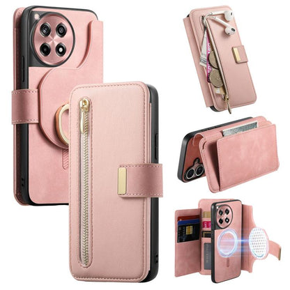 Ring Zipper Wallet RFID Blocking MagSafe Leather Phone Case, For OnePlus 15T, For OnePlus Ace 5 / 5 Pro, For OnePlus 13, For OnePlus 12R  5G / Ace 3