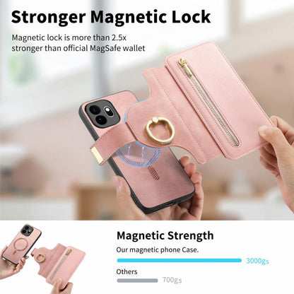 Ring Zipper Wallet RFID Blocking MagSafe Leather Phone Case, For OnePlus 15T, For OnePlus Ace 5 / 5 Pro, For OnePlus 13, For OnePlus 12R  5G / Ace 3