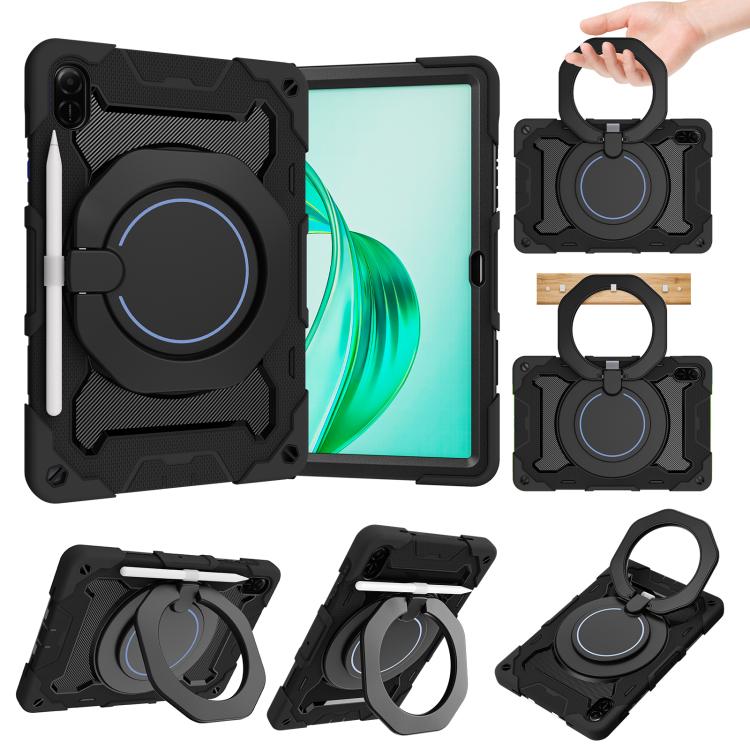Armor Portable Rotating Ring Holder Silicone Tablet Case, For Honor Pad X9 Pro, For Honor Pad X9 / X8a