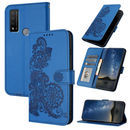 Datura Flower Embossed Flip Leather Phone Case, For TCL 40 R 5G, For TCL 30 XL, For TCL 305 / 306 / 30E / 30 SE, For TCL Stylus 5G, For TCL 30T, For TCL 30 5G / 30+, For TCL 30 XE 5G, For TCL 20 R 5G