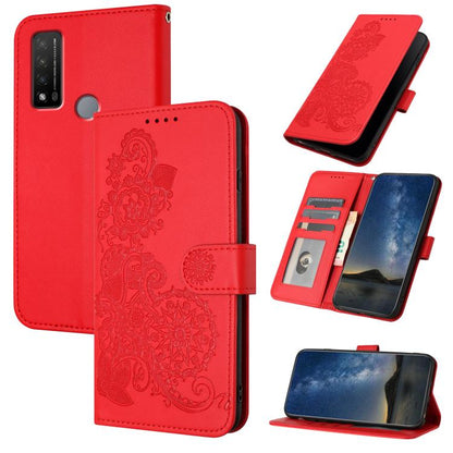 Datura Flower Embossed Flip Leather Phone Case, For TCL 40 R 5G, For TCL 30 XL, For TCL 305 / 306 / 30E / 30 SE, For TCL Stylus 5G, For TCL 30T, For TCL 30 5G / 30+, For TCL 30 XE 5G, For TCL 20 R 5G