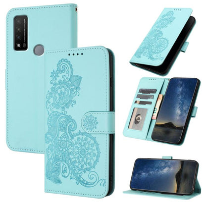 Datura Flower Embossed Flip Leather Phone Case, For TCL 40 R 5G, For TCL 30 XL, For TCL 305 / 306 / 30E / 30 SE, For TCL Stylus 5G, For TCL 30T, For TCL 30 5G / 30+, For TCL 30 XE 5G, For TCL 20 R 5G