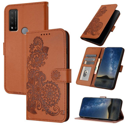 Datura Flower Embossed Flip Leather Phone Case, For TCL 40 R 5G, For TCL 30 XL, For TCL 305 / 306 / 30E / 30 SE, For TCL Stylus 5G, For TCL 30T, For TCL 30 5G / 30+, For TCL 30 XE 5G, For TCL 20 R 5G
