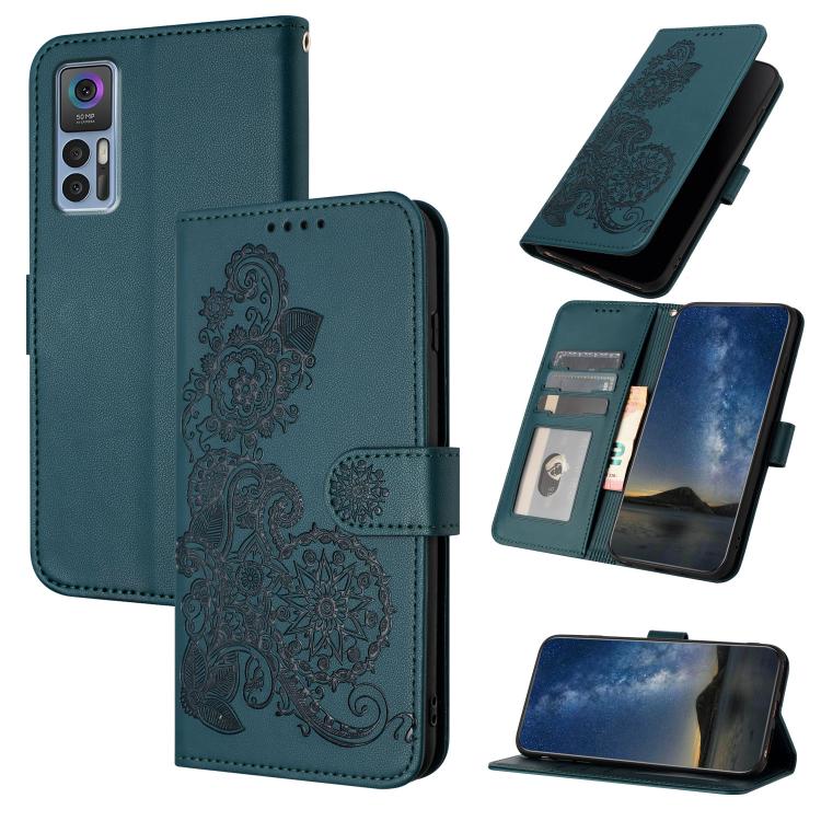 Datura Flower Embossed Flip Leather Phone Case, For TCL 40 R 5G, For TCL 30 XL, For TCL 305 / 306 / 30E / 30 SE, For TCL Stylus 5G, For TCL 30T, For TCL 30 5G / 30+, For TCL 30 XE 5G, For TCL 20 R 5G
