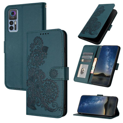 Datura Flower Embossed Flip Leather Phone Case, For TCL 40 R 5G, For TCL 30 XL, For TCL 305 / 306 / 30E / 30 SE, For TCL Stylus 5G, For TCL 30T, For TCL 30 5G / 30+, For TCL 30 XE 5G, For TCL 20 R 5G