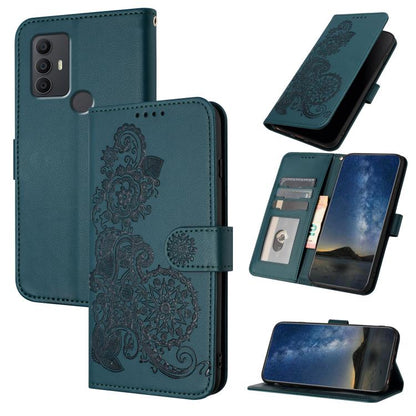 Datura Flower Embossed Flip Leather Phone Case, For TCL 40 R 5G, For TCL 30 XL, For TCL 305 / 306 / 30E / 30 SE, For TCL Stylus 5G, For TCL 30T, For TCL 30 5G / 30+, For TCL 30 XE 5G, For TCL 20 R 5G