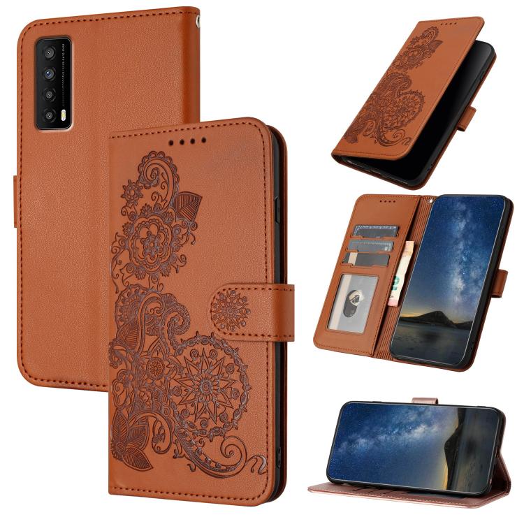 Datura Flower Embossed Flip Leather Phone Case, For TCL 40 R 5G, For TCL 30 XL, For TCL 305 / 306 / 30E / 30 SE, For TCL Stylus 5G, For TCL 30T, For TCL 30 5G / 30+, For TCL 30 XE 5G, For TCL 20 R 5G
