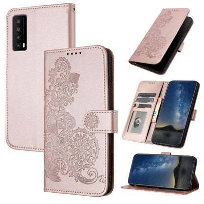 Datura Flower Embossed Flip Leather Phone Case, For TCL 40 R 5G, For TCL 30 XL, For TCL 305 / 306 / 30E / 30 SE, For TCL Stylus 5G, For TCL 30T, For TCL 30 5G / 30+, For TCL 30 XE 5G, For TCL 20 R 5G