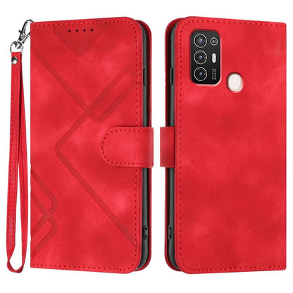 Line Pattern Skin Feel Leather Phone Case, For ZTE Libero 5G III, For ZTE Blade A72 5G, For ZTE Libero 5G II, For ZTE Blade A72, For ZTE Blade A52