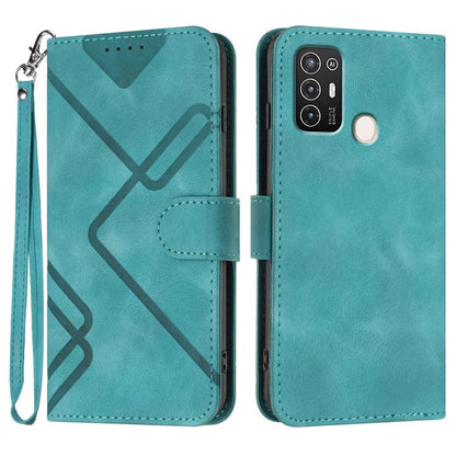 Line Pattern Skin Feel Leather Phone Case, For ZTE Libero 5G III, For ZTE Blade A72 5G, For ZTE Libero 5G II, For ZTE Blade A72, For ZTE Blade A52