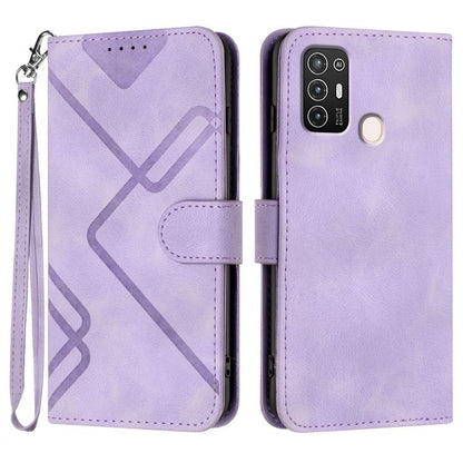 Line Pattern Skin Feel Leather Phone Case, For ZTE Libero 5G III, For ZTE Blade A72 5G, For ZTE Libero 5G II, For ZTE Blade A72, For ZTE Blade A52